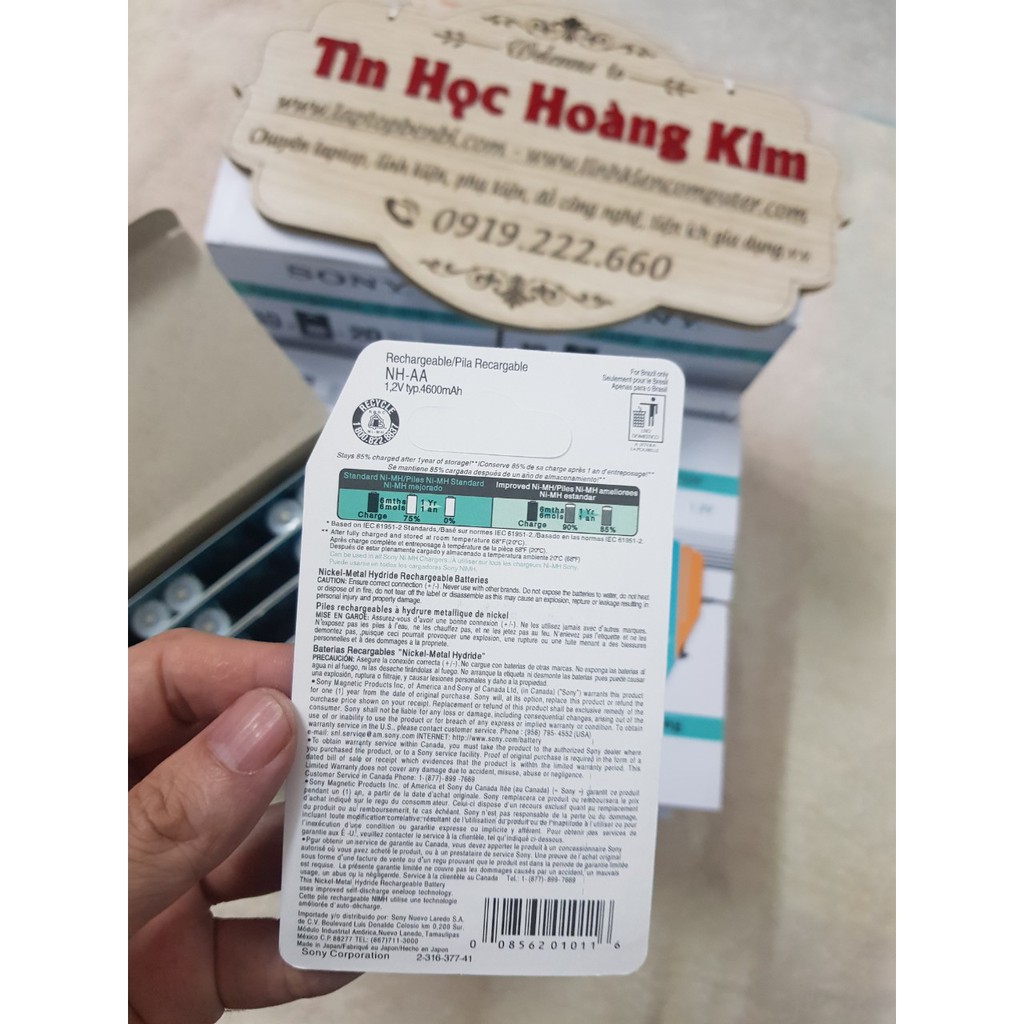 Pin tiểu sạc sony 2A (AA) 4600 mAh và 3A (AAA) 4300mAh dùng cho các thiết bị điện tử và bộ sạc Jiabao A612