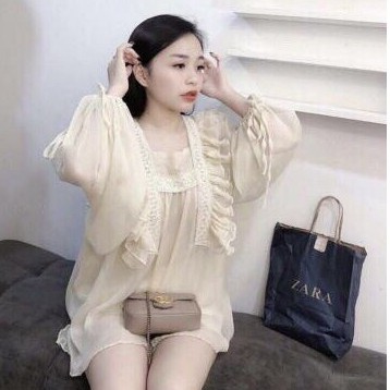 Áo Voan Bèo Dài Tay_Xưởng May Quang Anh