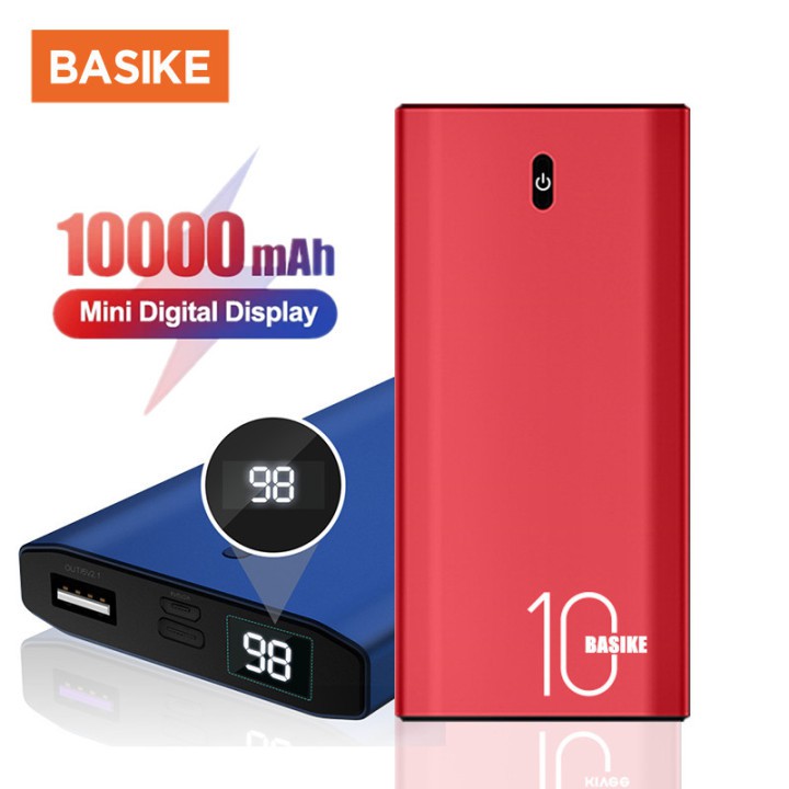 Sạc Dự Phòng BASIKE BSK-PT06P 10000mah Có Đèn Led Với Dây Cáp Sạc