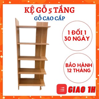 Kệ sách gỗ 5 tầng - kệ gỗ góc tường