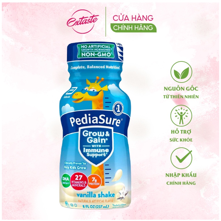 Sữa nước pediasure grow & gain 237ml vanilla shake (237ml) hương vani Extaste