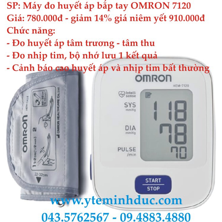 Máy Đo Huyết Áp Bắp Tay Omron HEM-7142T1(thay thể HEM-7120)|Kết Nối Bl