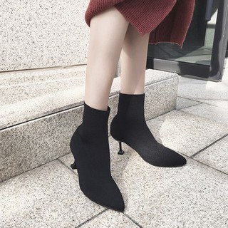 (Order-M) Ulzzang Boot len cao cổ gót đũa M056