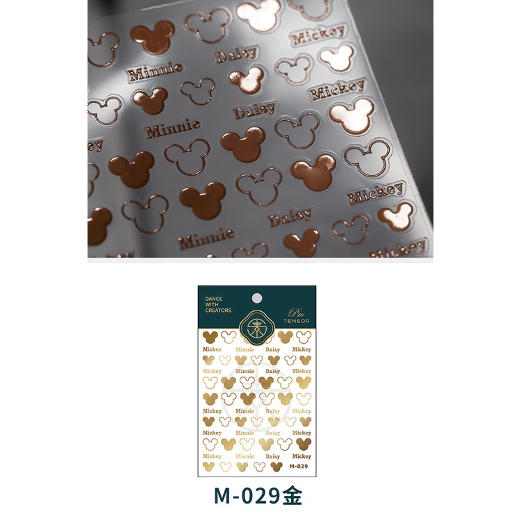 Miếng Dán Trang Trí Móng Tay Hình Chuột Mickey Mạ Vàng M-029