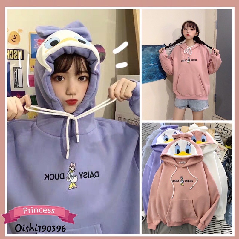 Áo khoác nỉ hoodie nhẹ mặc mát, mũ vịt, dễ thương