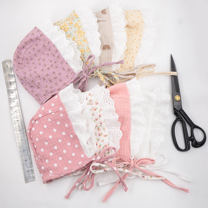 Xiangbao Mũ Cotton Rộng Vành Chống Nắng In Hoa Mùa Hè Cho Bé Sơ Sinh