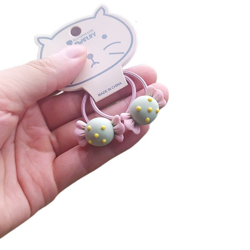 Set 2 Dây Cột Tóc Co Giãn Màu Sắc Ngọt Ngào Dễ Thương Cho Bé Gái