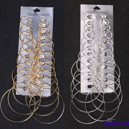 Set 12 đôi bông tai tròn thời trang cho nữ