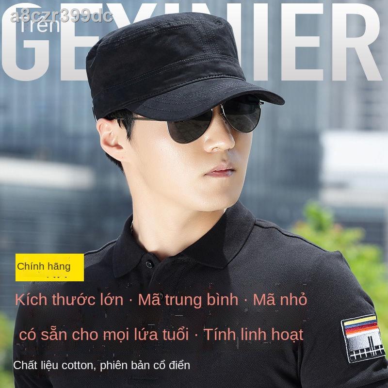 ▫♝☬Mũ nam mùa xuân và thu phiên bản Hàn Quốc của xu hướng lưỡi trai phụ nữ phẳng quân đội ngư dân hè chống