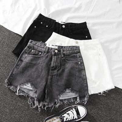 Quần Short Denim Lưng Cao Phối Rách Thời Trang Mùa Hè Cho Nữ | BigBuy360 - bigbuy360.vn