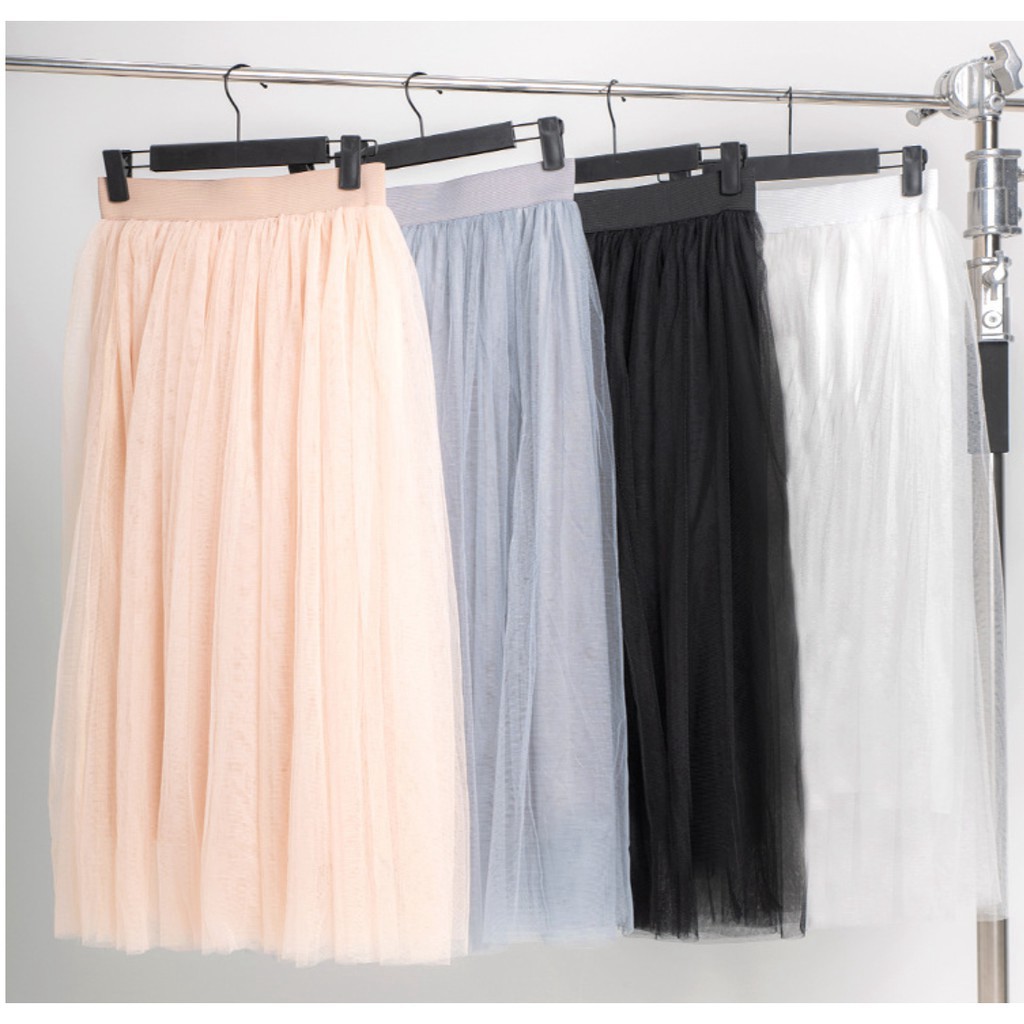Chân Váy Lưới xếp ly xòe dài TuTu 3 Lớp  - Chân Váy Công Chúa màn tuyn dập ly xòe dài babydoll