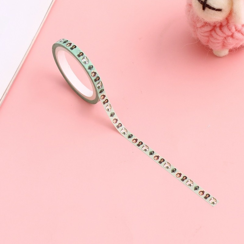 Cuộn Băng Keo 0.5cm Họa Tiết Hoạt Hình Demon Slayer Nhiều Màu Sắc DIY Kích Thước 0.5cm