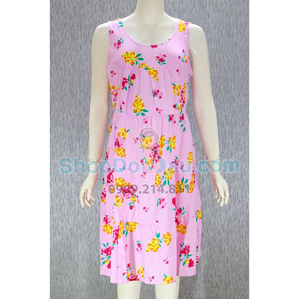 Đầm bầu mặc nhà cổ tròn - tôn thái (size lớn 115) (Mã số: DN510)