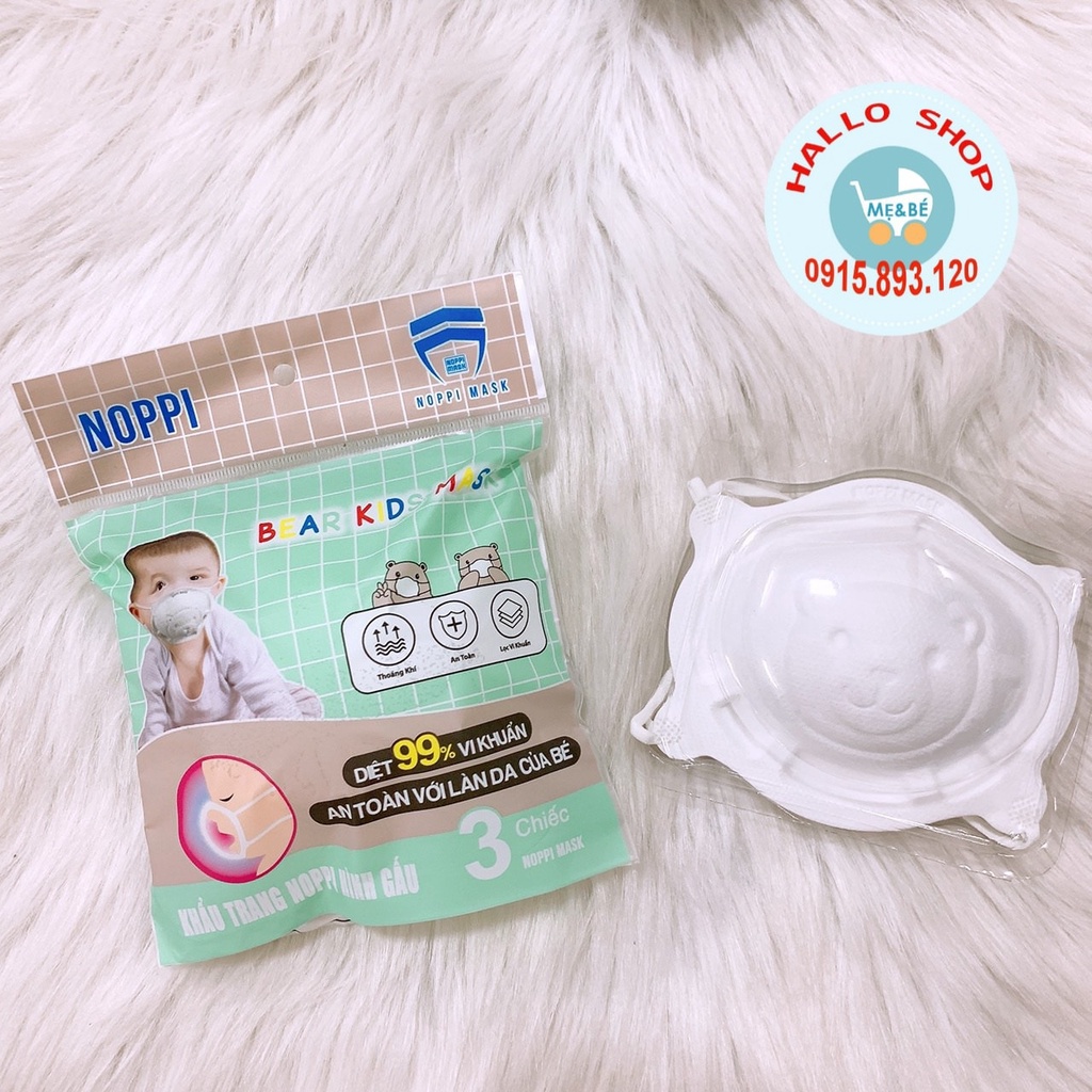 Khẩu trang gấu Noppi cho bé