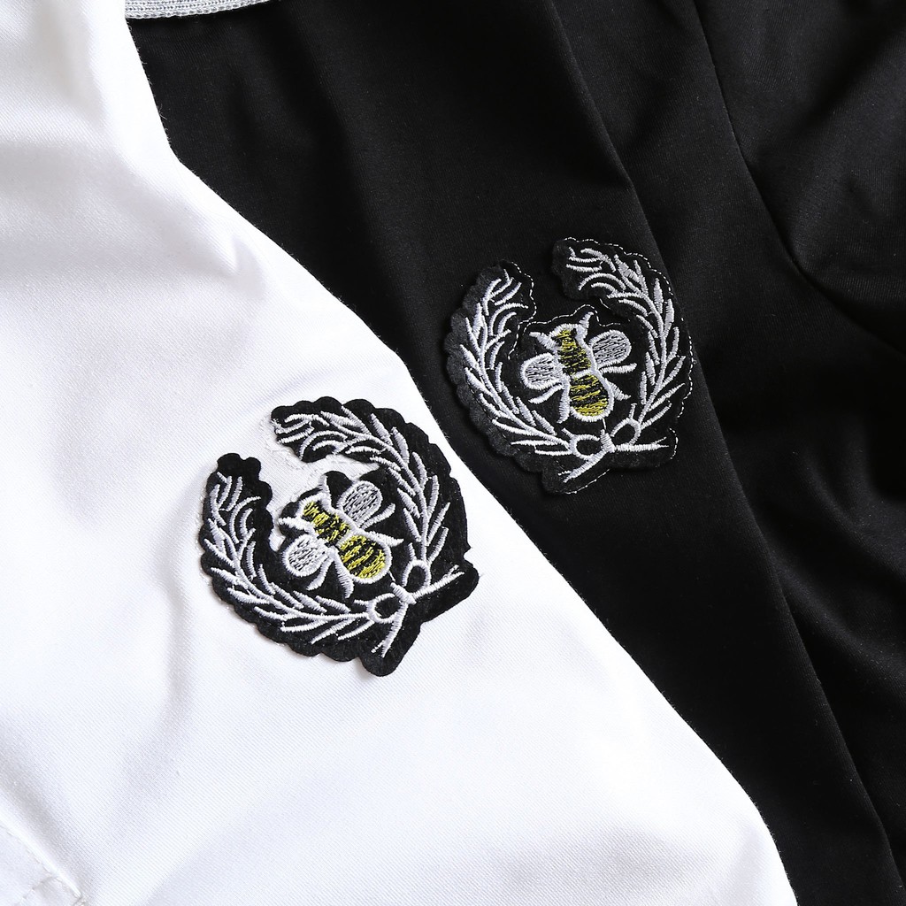 Áo thun nam ngắn tay cổ bẻ thêu họa tiết ong tinh tế