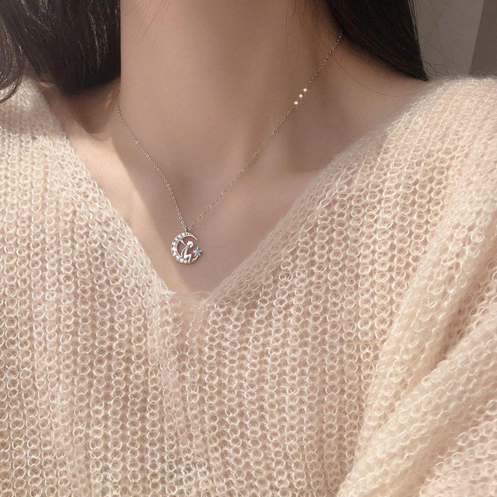 Dwayne Vòng cổ Hình Hoàng Tử Bé Mặt Trăng Thiết Kế Đơn Giản Thời Trang