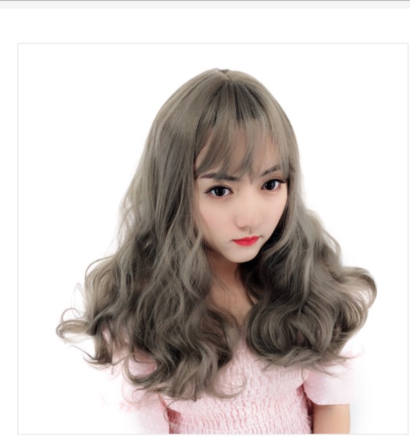 Tóc giả xám khói❤️feeeship 50k❤️ tóc cao cấp- tặng lưới chùm tóc