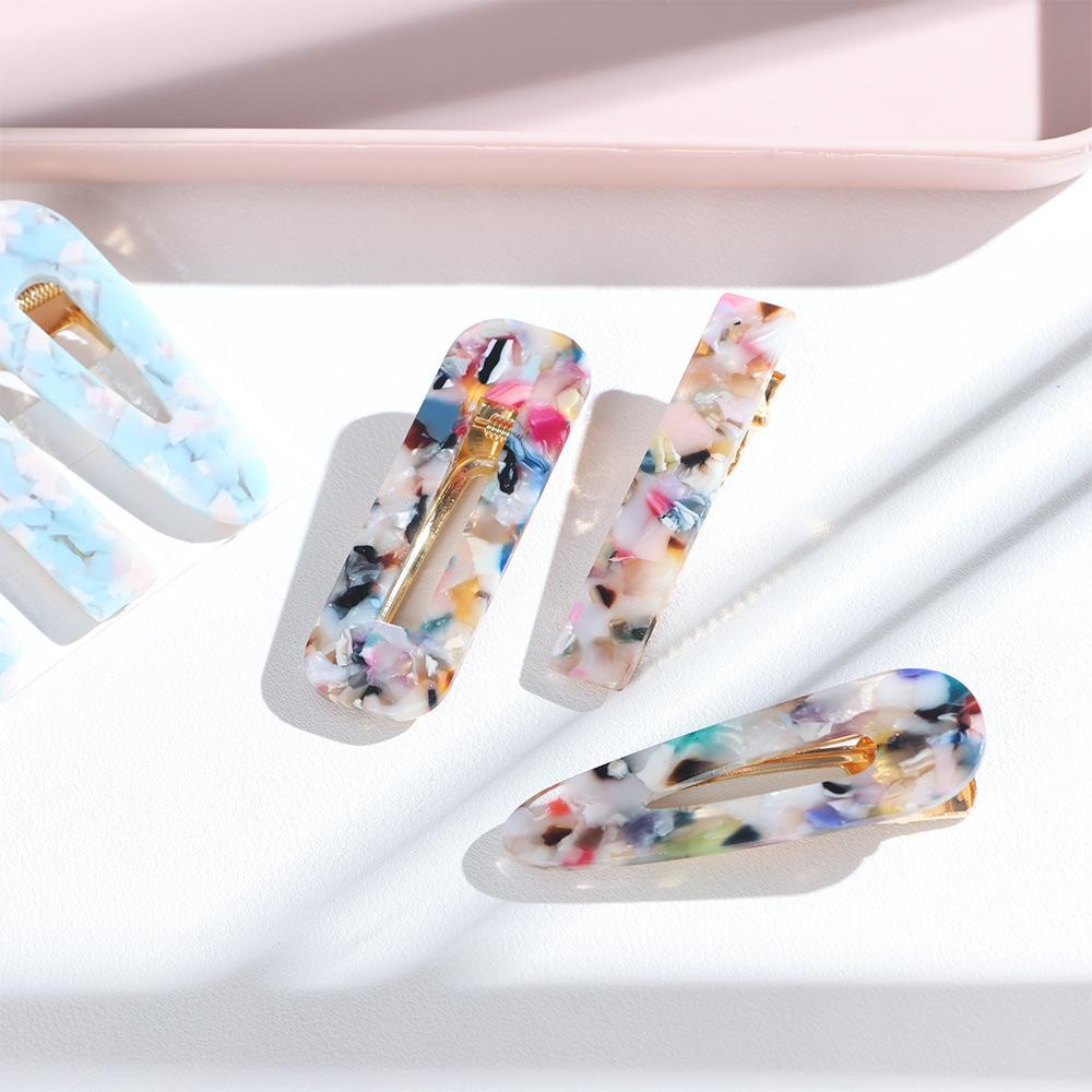 BSUNS Bộ 3 Kẹp Tóc Màu Trơn Xinh Xắn Cho Nữ
