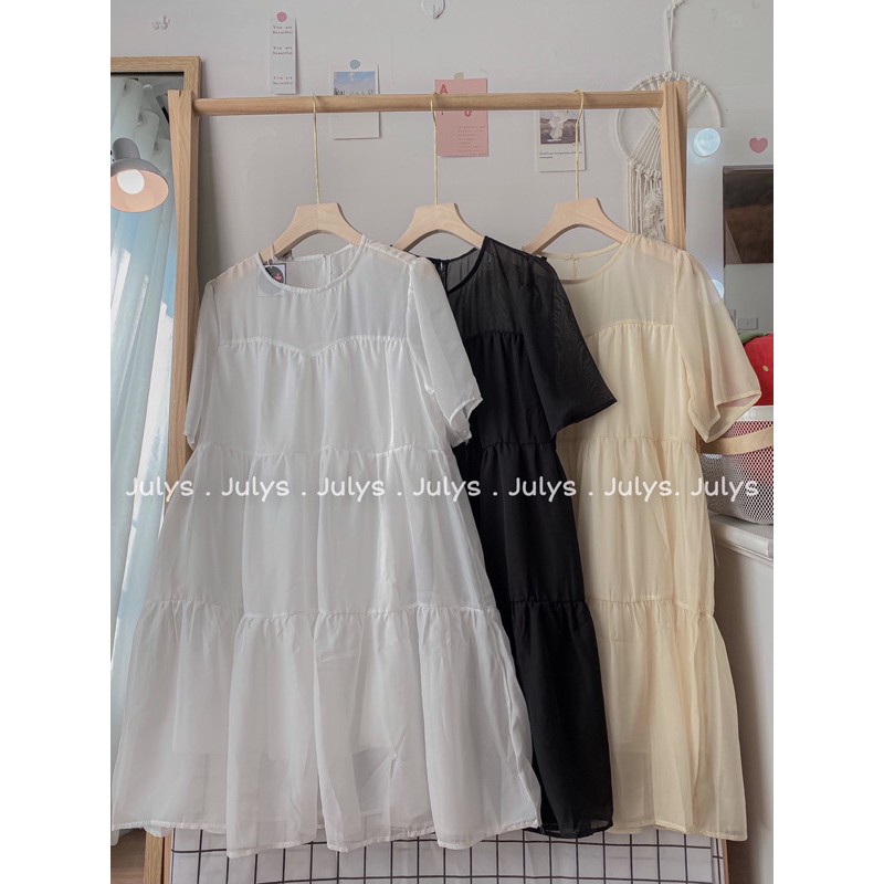 [Mã SKAMA06 giảm 8% tối đa 50K đơn 250K] Váy babydoll VOAN TƠ xếp tầng (ảnh thật shop chụp kèm video) | BigBuy360 - bigbuy360.vn