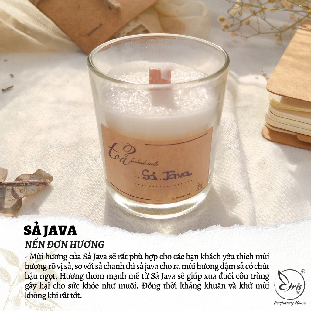 Nến đơn hương Sả Java | Tỏa Handmade Candle