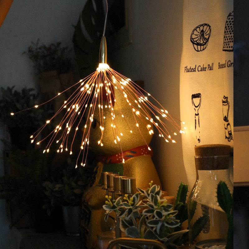 Dây đèn 100/120/150/180 bóng led hình pháo hoa dùng năng lượng mặt trời trang trí tiện lợi