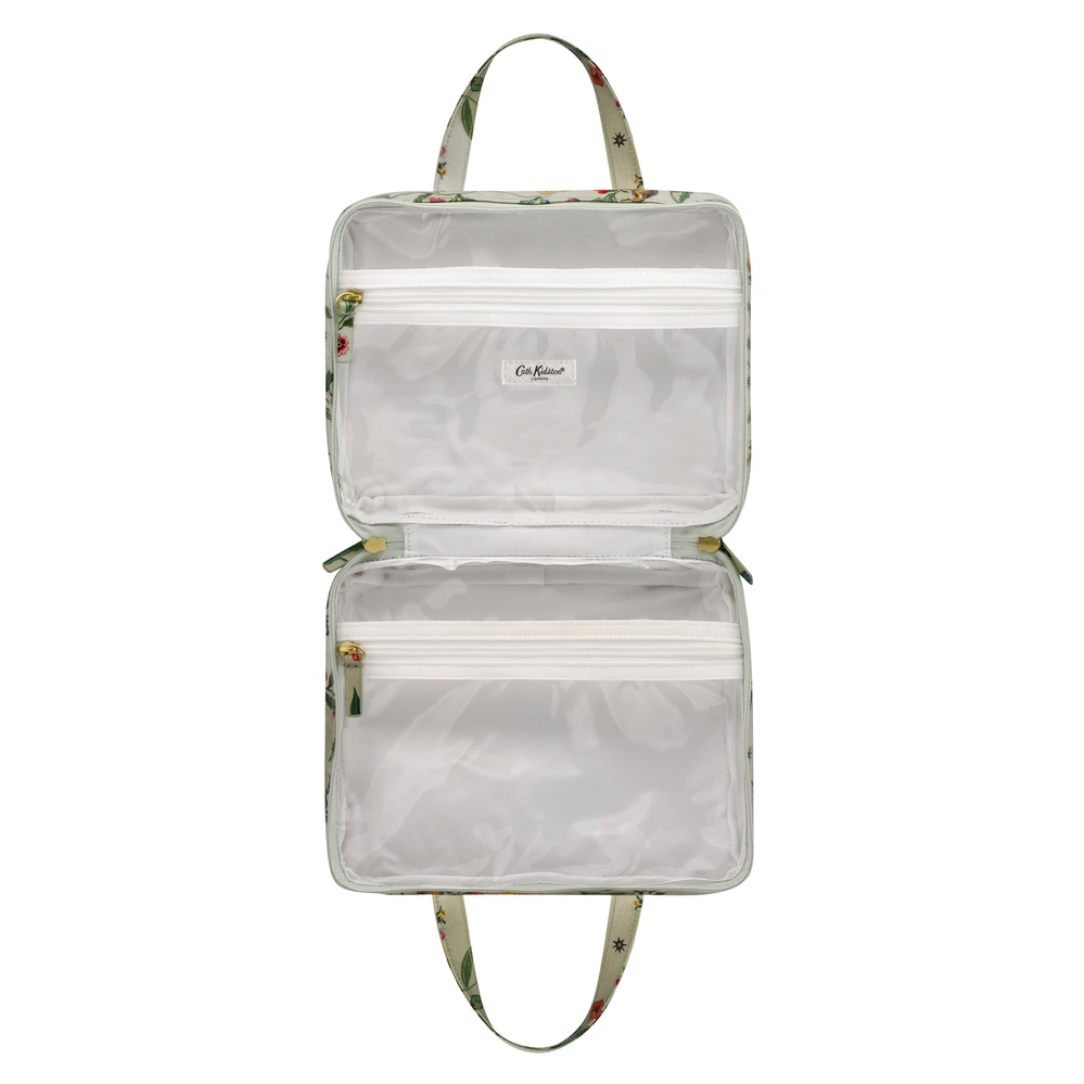 Cath Kidston - Túi đựng đồ dùng nhà tắm/Two Part Wash Bag - Summer Birds - Green -1049657