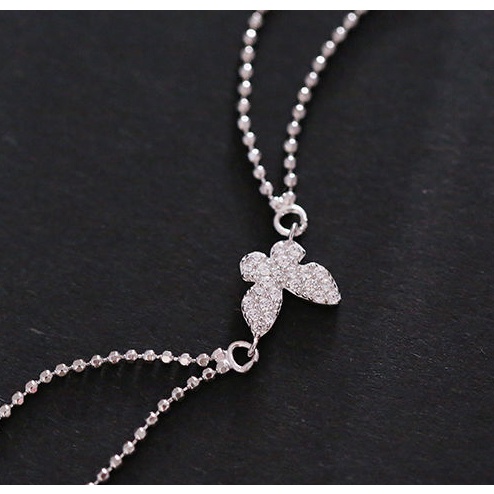 Vòng Tay Hai Lớp s925 Họa Tiết Bướm Đơn Giản Xinh Xắn Dành Cho Nữ | BigBuy360 - bigbuy360.vn