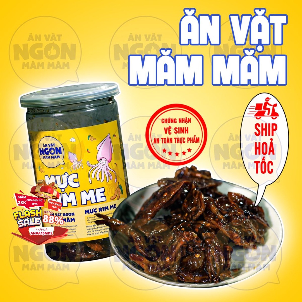 Mực rim me Măm Măm hộp 220g Đồ ăn vặt siêu ngon - Món ngon mỗi ngày