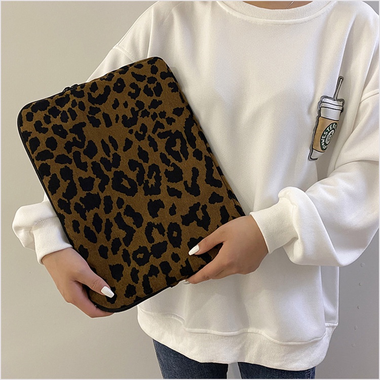 Túi đựng bảo vệ laptop 13/11 inch in vân da bò phong cách Hàn Quốc độc đáo