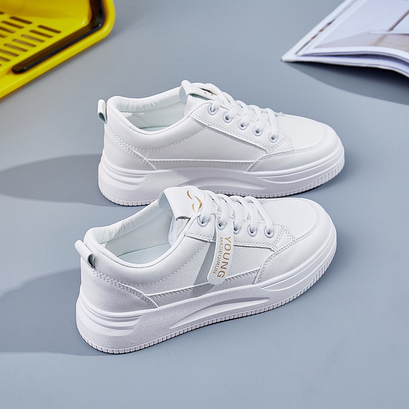 Giày Thể Thao Trắng Phối Lưới Thoáng Khí Đế Dày Phong Cách Hàn Quốc Thời Trang Mùa Hè 2021 Cho Nữ Sinh QR03 Czk060