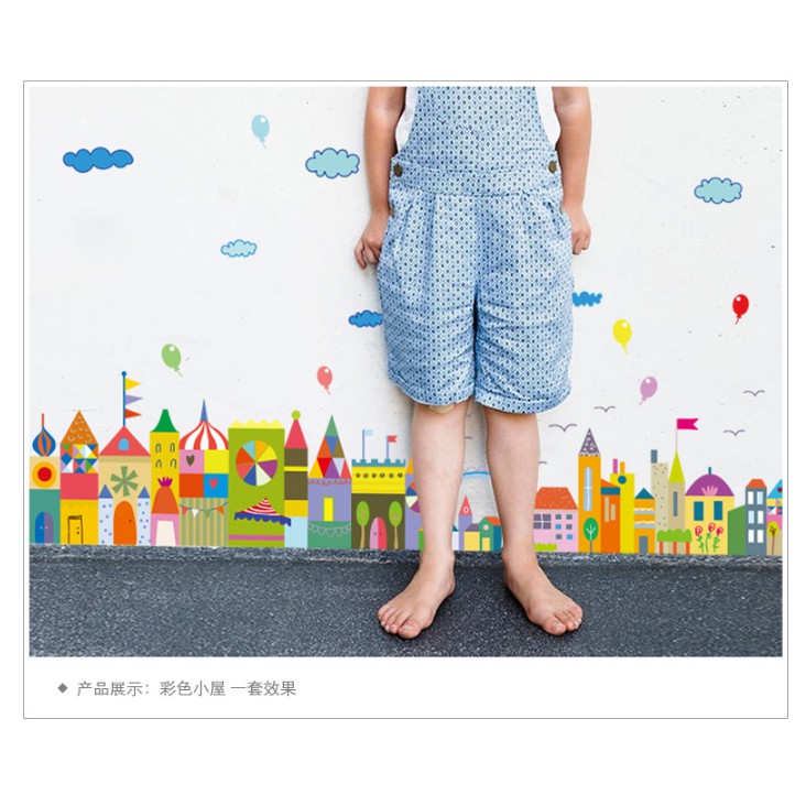 Decal trang trí thành phố sắc màu