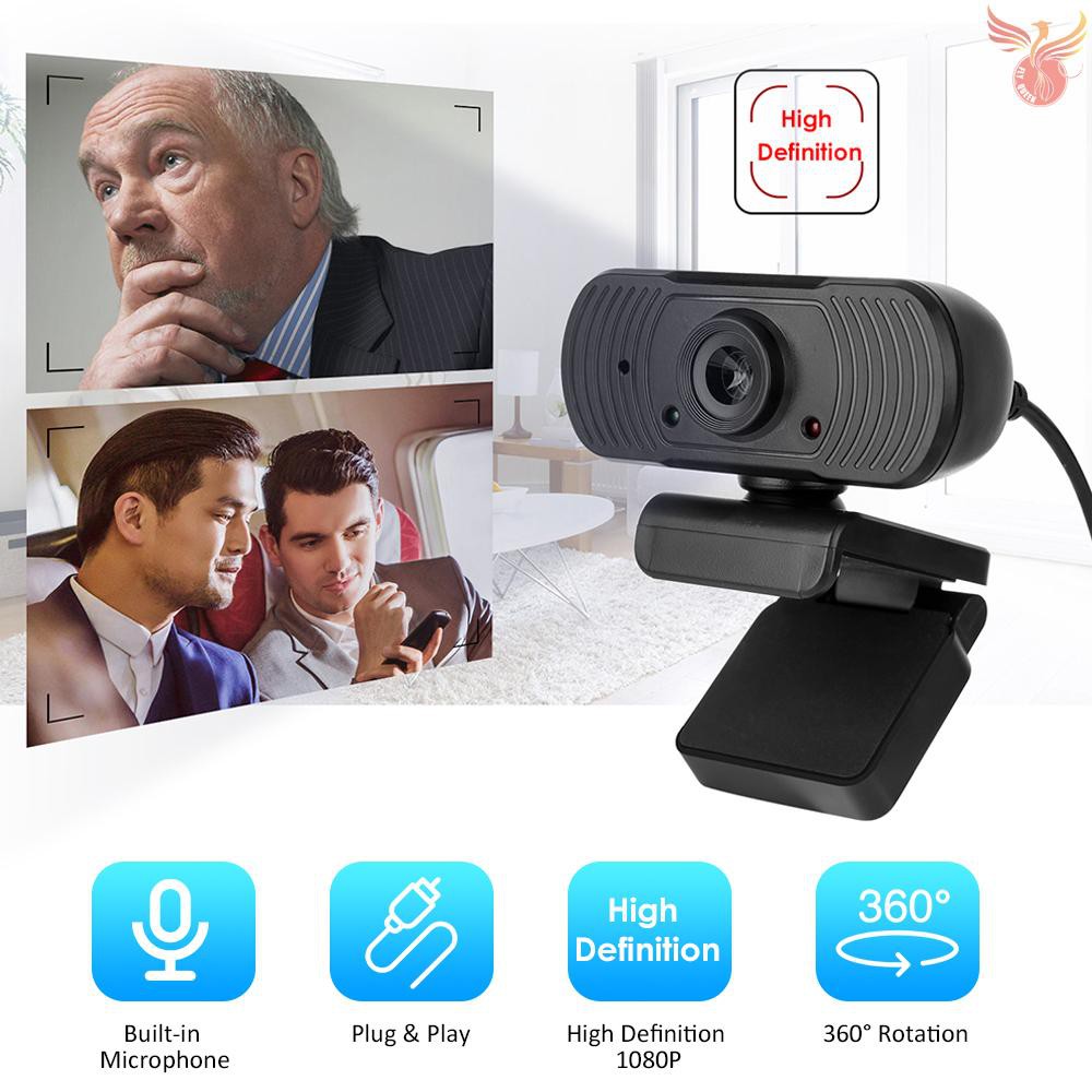 Webcam 1080p Kèm Kẹp Và Dây Cáp Usb 2.0 Cho Máy Tính