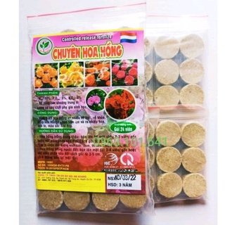 Phân bón tan chậm chuyên dùng cho hoa hồng giúp cây phát triển tốt gói 24 viên