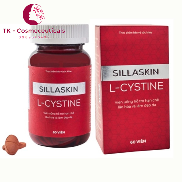 Viên Uống L - CYSTINE SILLASKIN 500mg Hỗ Trợ Làm Đẹp Da, Ngăn Ngừa Lão Hóa - Hộp 60 Viên