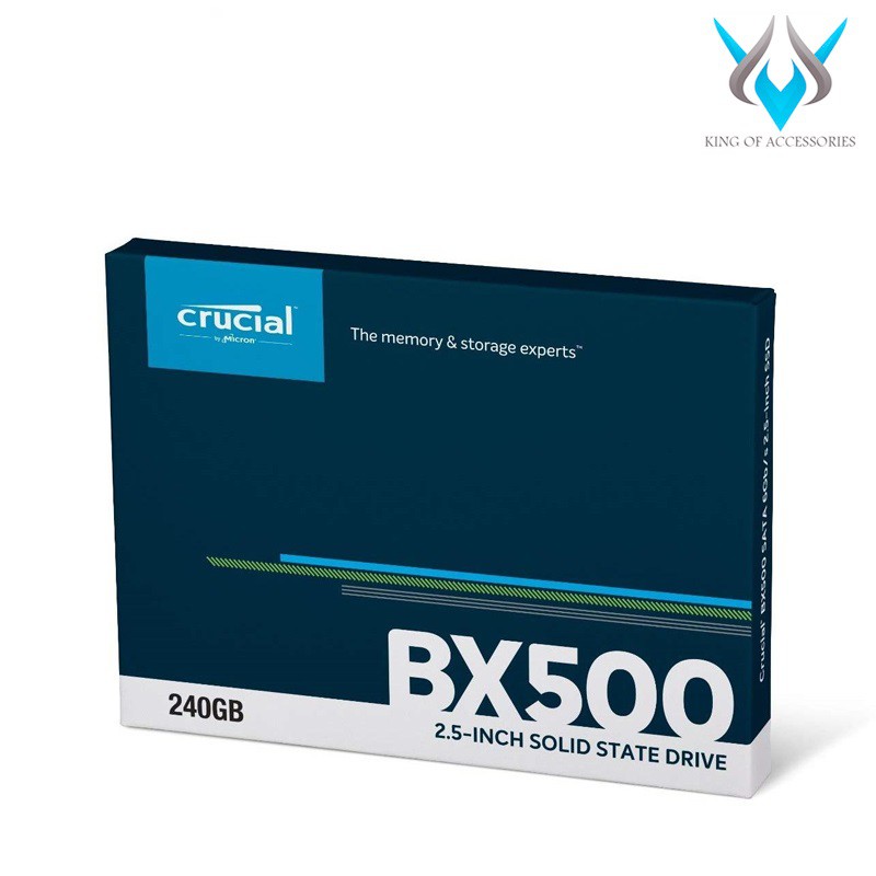 Ổ cứng SSD Crucial BX500 3D NAND SATA III 2.5 inch 240GB R540MB/s W500GB/s (Xanh)