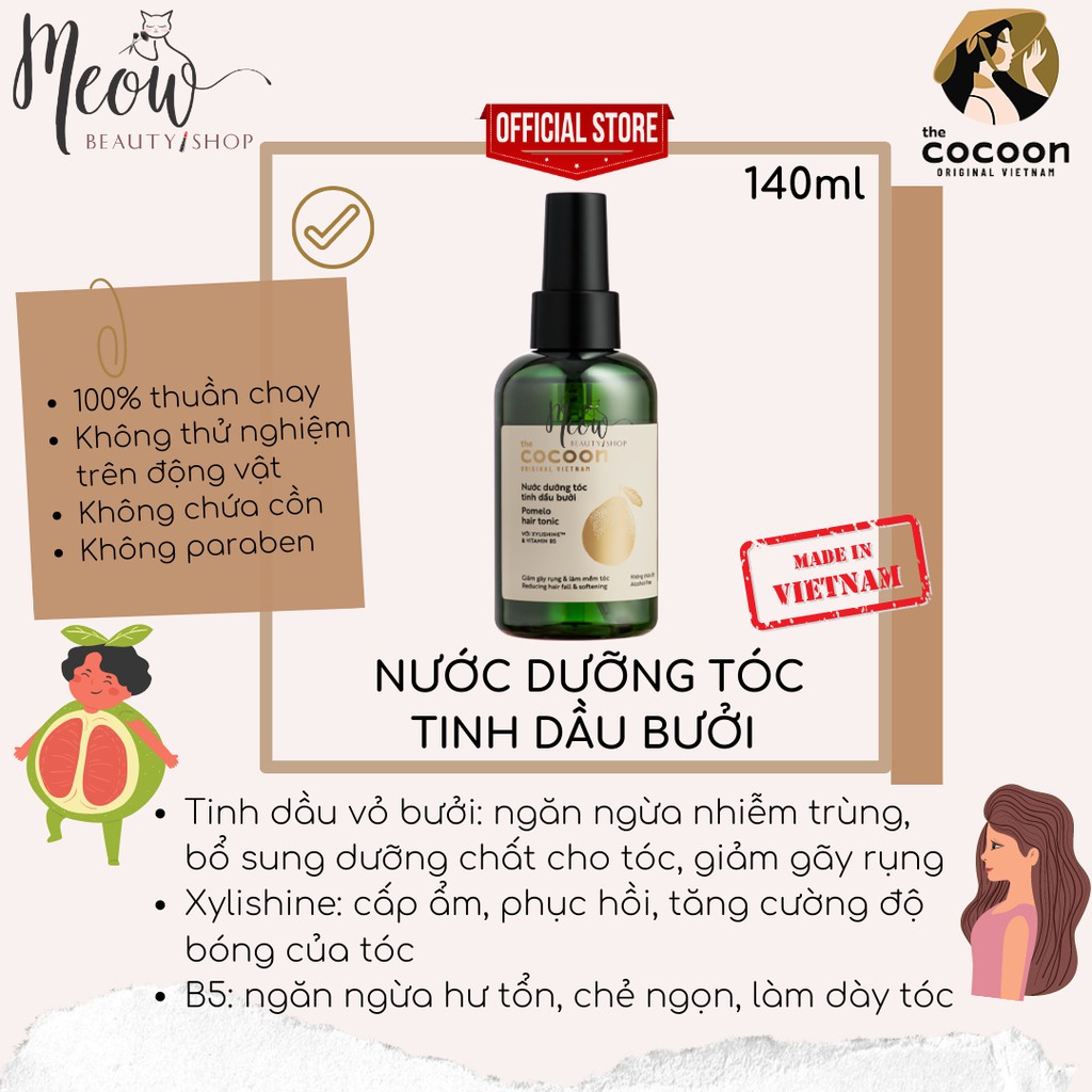 Cocoon - Nước dưỡng tóc tinh dầu bưởi Cocoon 140ml