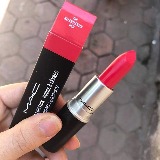 Son nữ Mac Relentlessly Red Đỏ Hồng San Hô Quyến Rũ