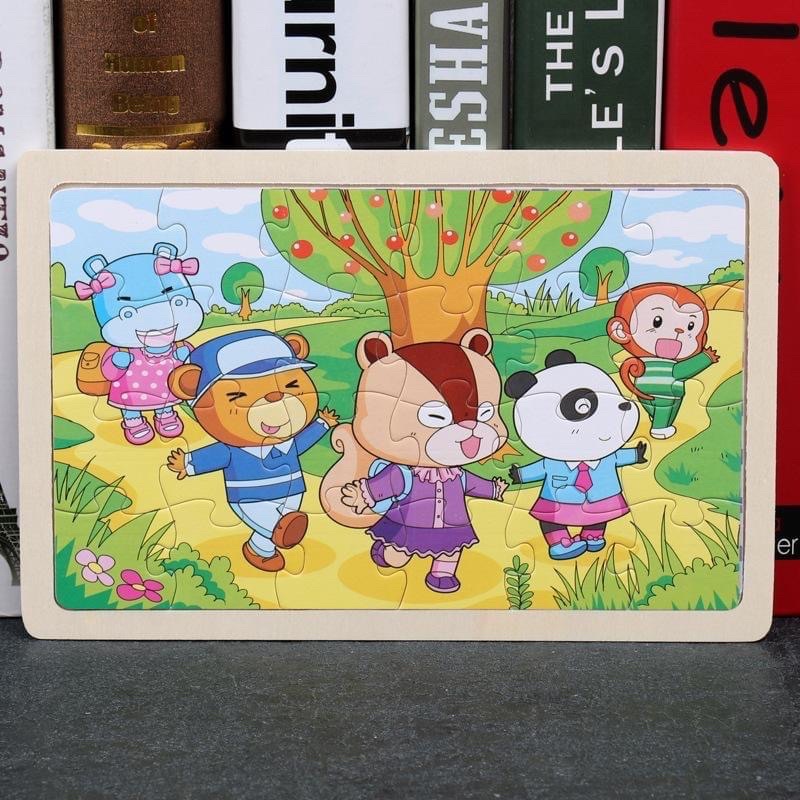 Đồ chơi ghép hình 24 mảnh bằng gỗ tranh ghép hình nhiều chủ đề dành cho bé từ 2 tuổi Binkids DC13