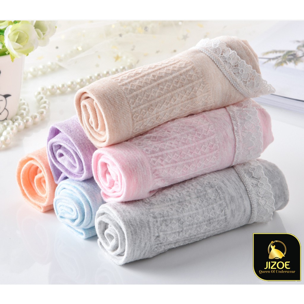 Quần lót nữ mặc váy dễ thương Cotton viền ren thông hơi giá rẻ JIZOE QLT03 | BigBuy360 - bigbuy360.vn