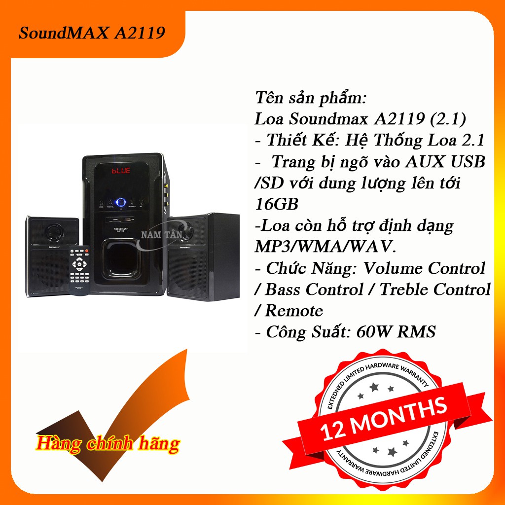 Loa máy tính Soundmax A2119(hàng chính hãng)