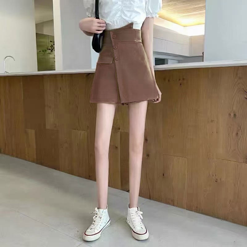 Quần Giả Váy, Quần Sooc Nữ Lưng Cao Vạt Chéo S074
