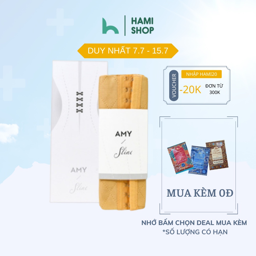 Đai nịt bụng giảm mỡ Amy Sline quấn bụng định hình, siết eo tương thích với mẹ bỉm sau sinh 24cm màu đen nude