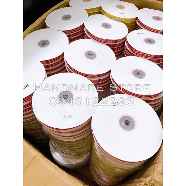 Ruy băng kẻ caro khổ 1cm