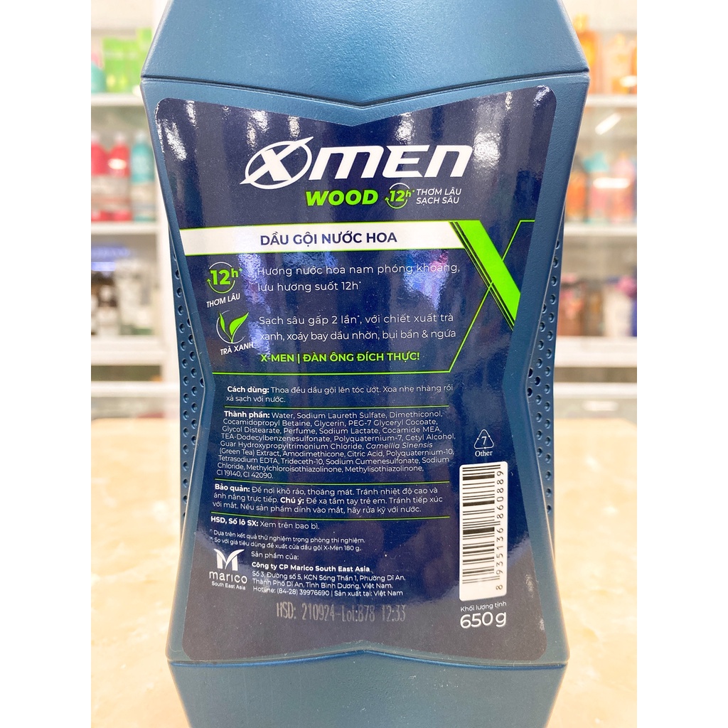 Dầu Gội - Sữa Tắm - Tắm Gội 2in1 Nam Hương Nước Hoa X-Men Wood Sport 650g