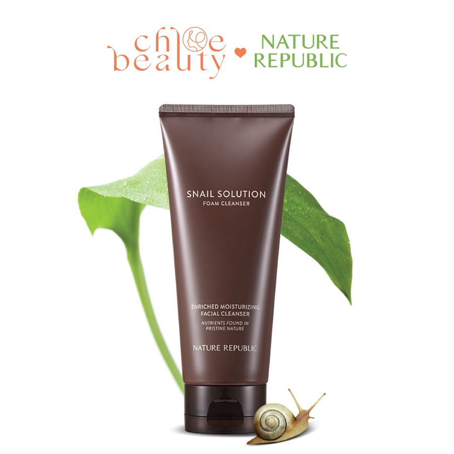 Sữa rửa mặt Nhờn Ốc sên NATURE REPUBLIC Snail Solution Foam Cleanser 150ml