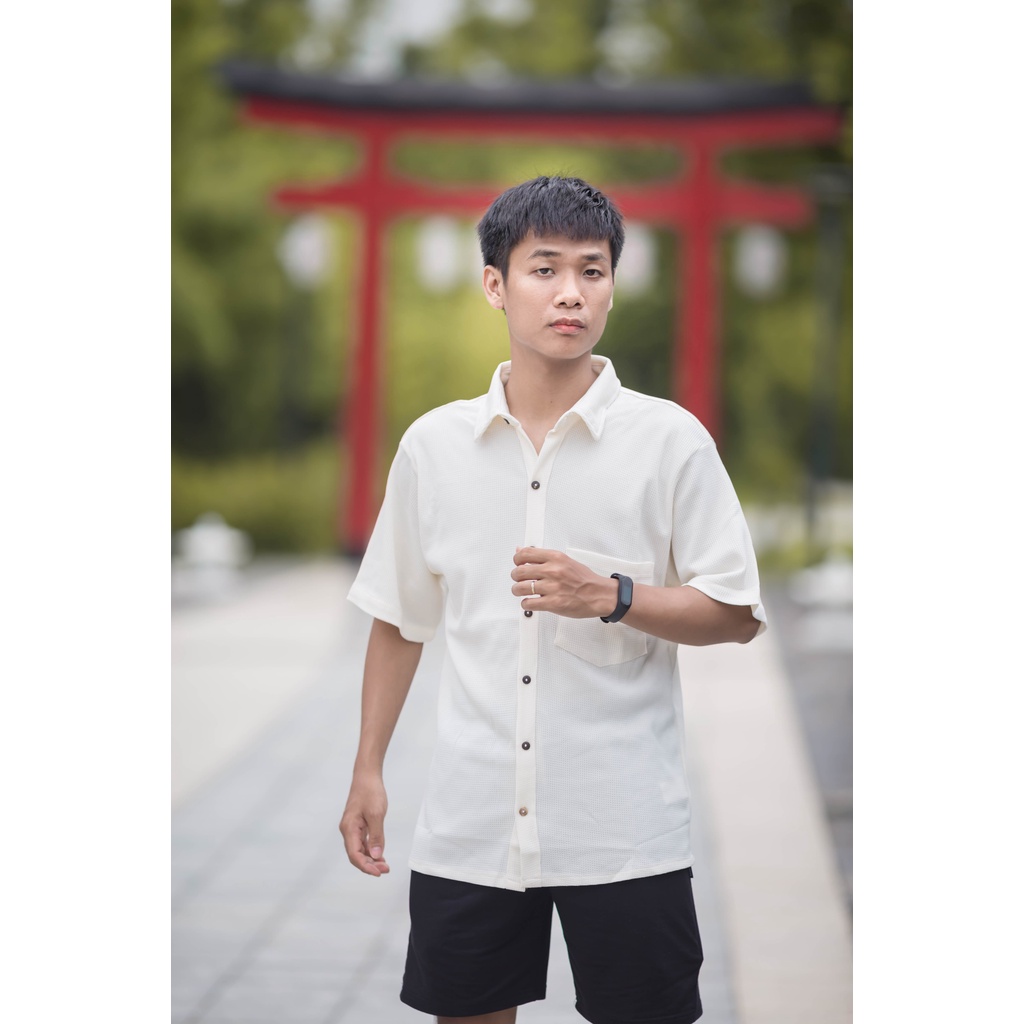 Áo sơ mi nam BASIC chất vải cotton tổ ong mát mịn chống nhăn thoáng khí nhanh khô