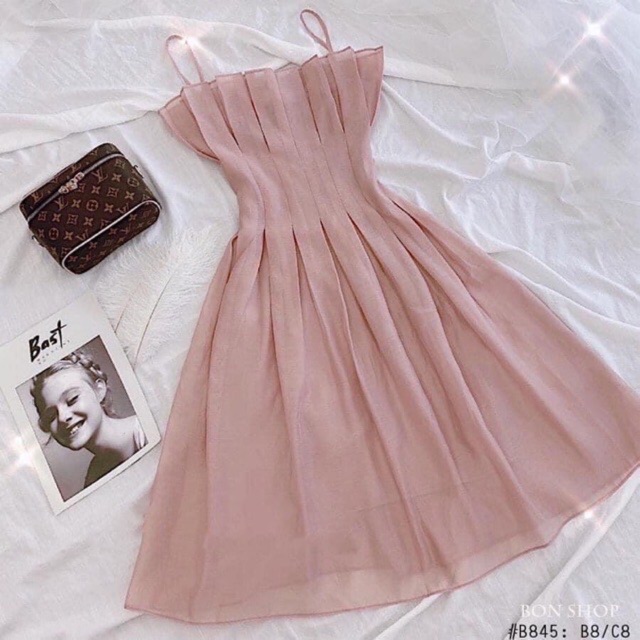 Đầm xòe xếp li eo thiết kế hai dây quyến rũ đi tiệc,dạo phố,hẹn hò | BigBuy360 - bigbuy360.vn