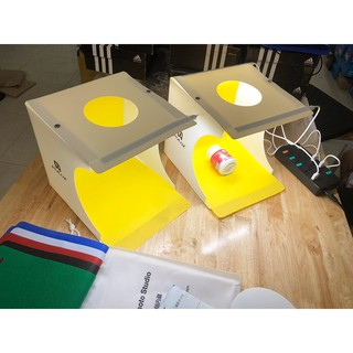 Hộp chụp sản phẩm 20*20 chính hãng puluz 2018 2 đèn led siêu sáng