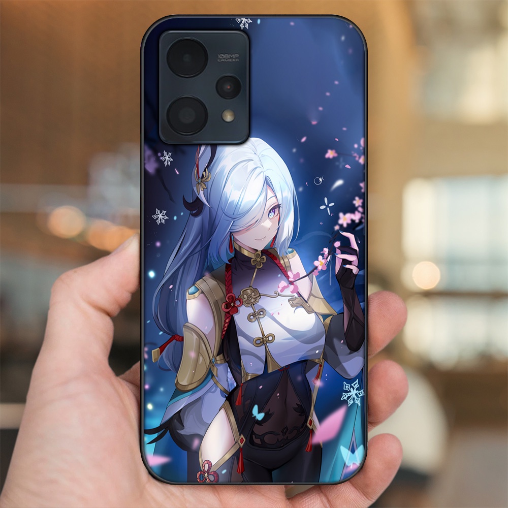 Ốp lưng Realme 9, 9 Pro, 9 Pro Plus viền đen in hình Shenhe Genshin Impact
