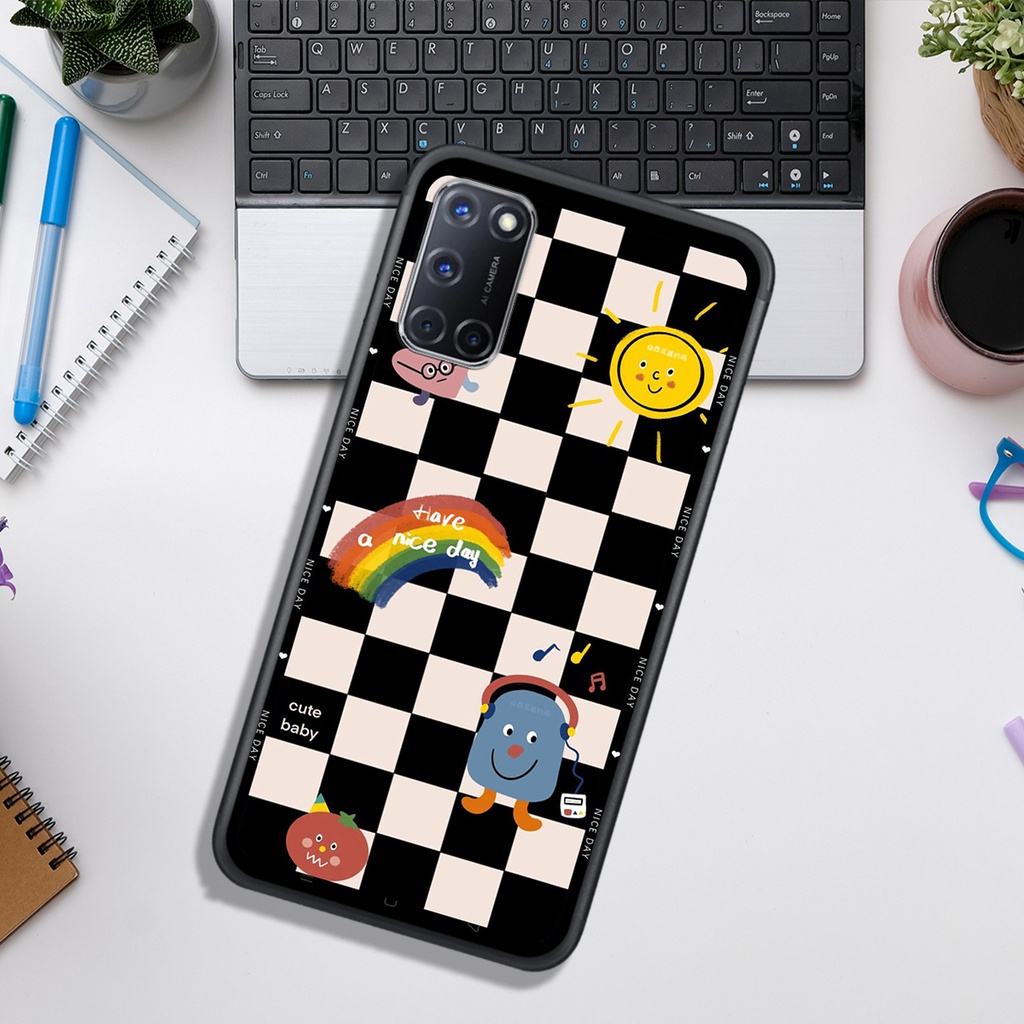 Ốp Lưng OPPO A15 - A52 - A53 - A92  , In Hình &quot;Black Heart&quot; Phong Cách Đẹp.